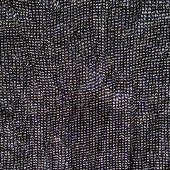 ZARA Glitter Mesh Sheer Top | Dark Silver Short Sleeve - Picture 2 of 2